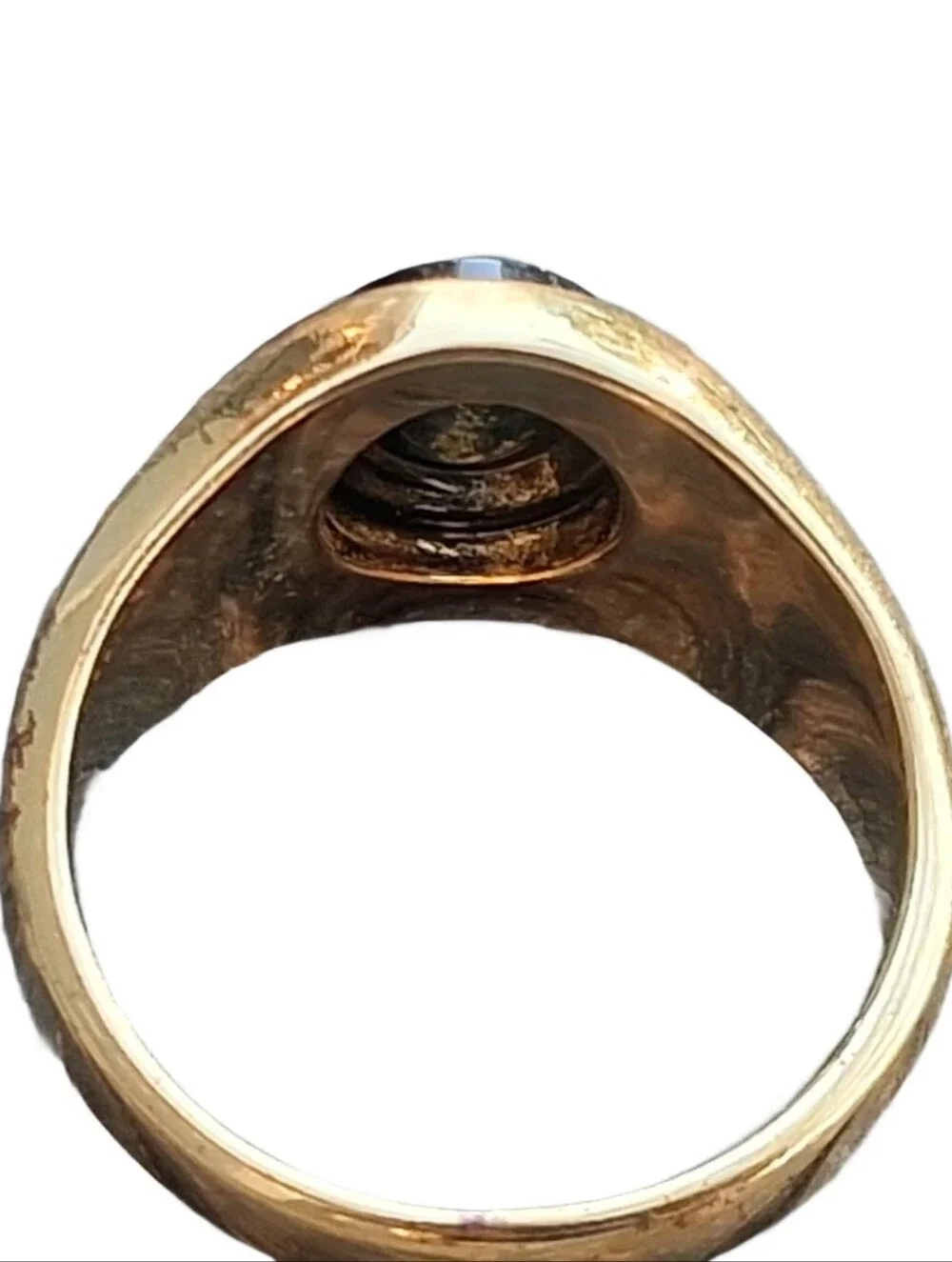Vintage Uncas 14K HGE LIND Mens Black Onyx Diamond Accent Signet Ring Size 12